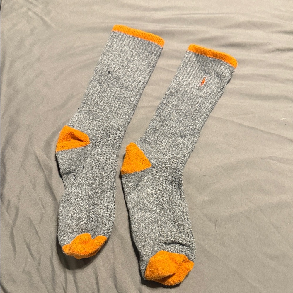 Polo by Ralph Lauren Gray and Orange Athletic Socks. Size 10-13